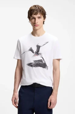 Cotton-jersey T-shirt with animal artwork