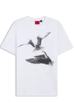 Cotton-jersey T-shirt with animal artwork