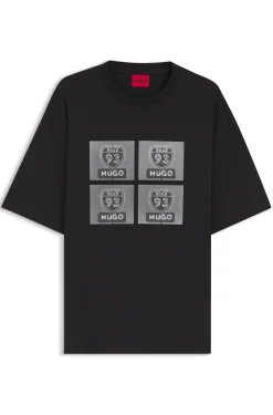 Cotton-jersey T-shirt with biker-inspired artwork