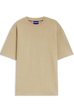 Cotton-jersey T-shirt with blue logo patch
