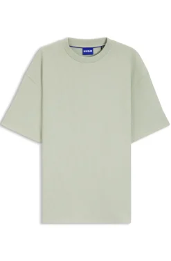 Cotton-jersey T-shirt with blue logo patch