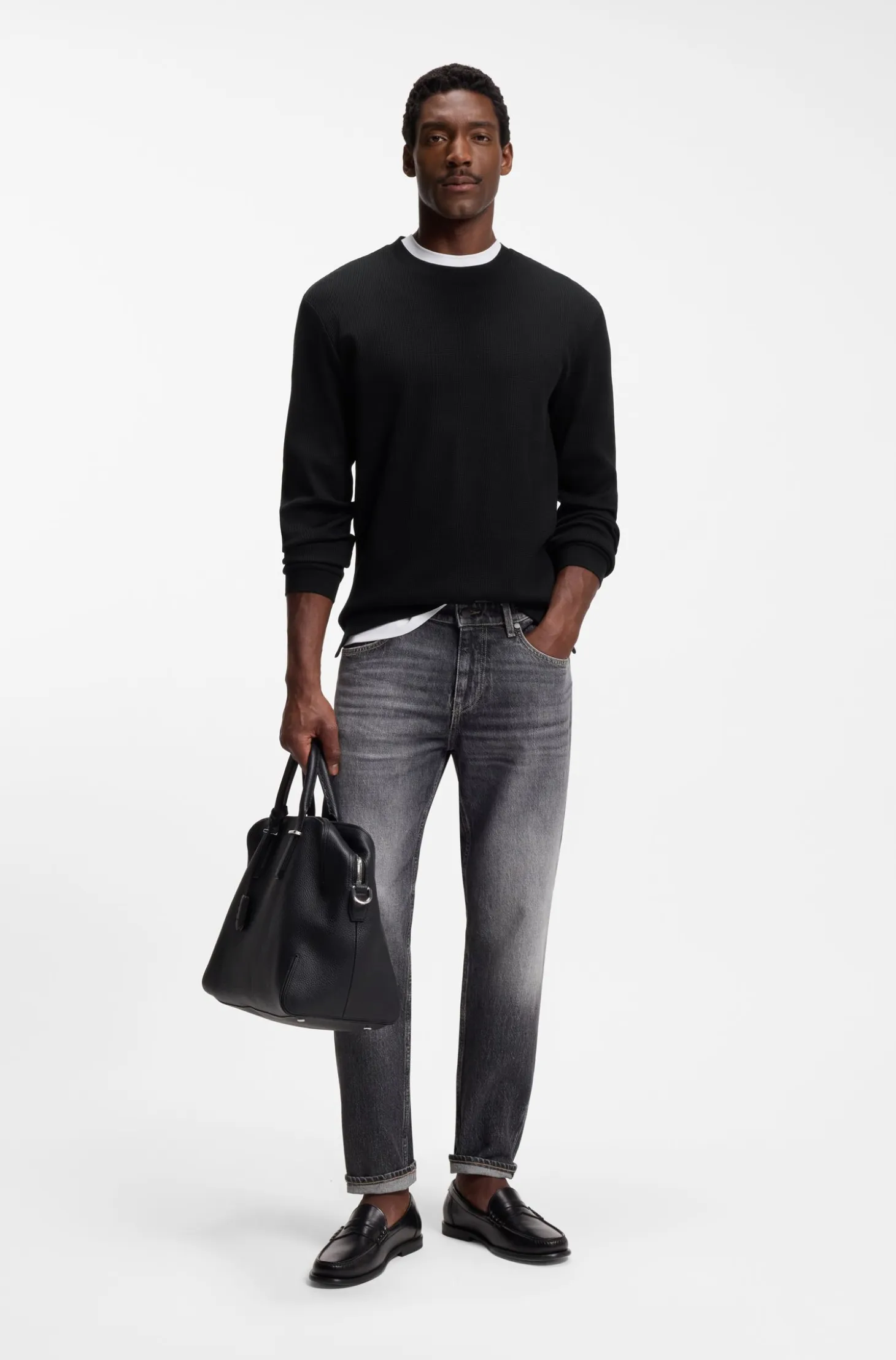 Cotton-jersey T-shirt with crew neck