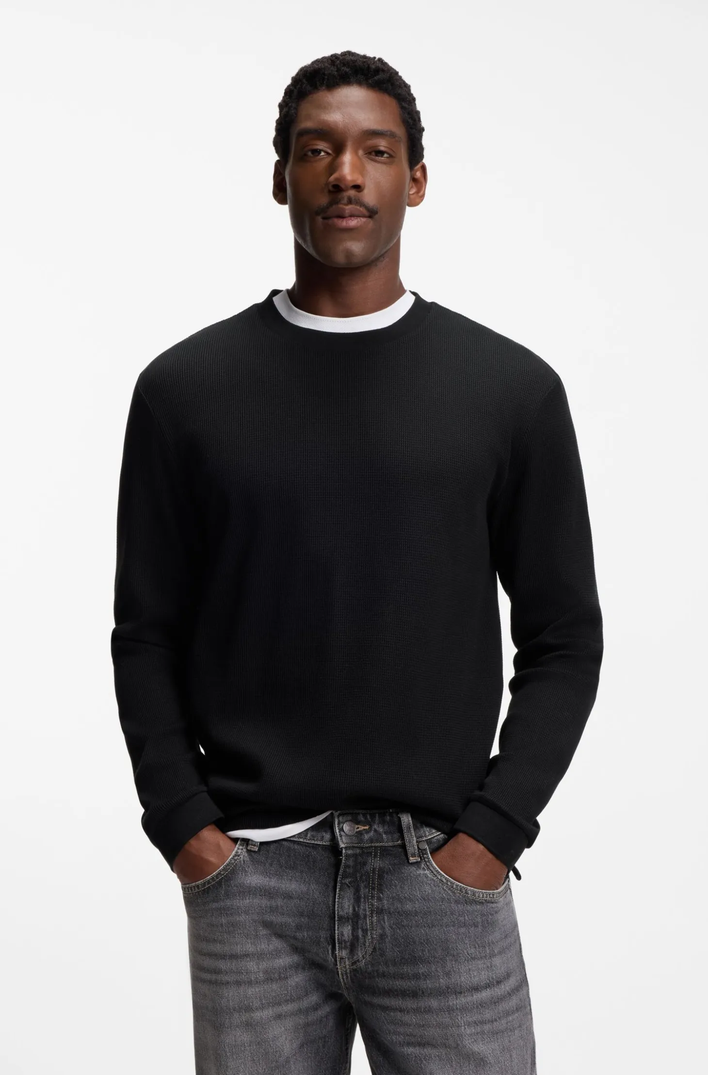 Cotton-jersey T-shirt with crew neck