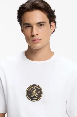 Cotton-jersey T-shirt with embroidered badge
