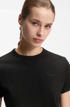 Cotton-jersey T-shirt with embroidered script logo