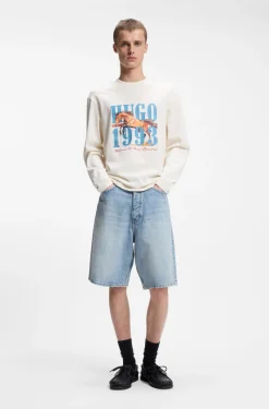 Cotton-jersey T-shirt with graphic print