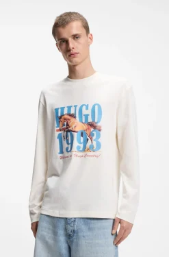 Cotton-jersey T-shirt with graphic print