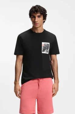 Cotton-jersey T-shirt with graphic print