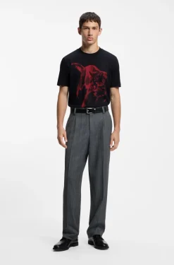 Cotton-jersey T-shirt with graphic print