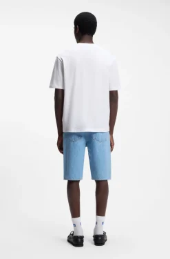 Cotton-jersey T-shirt with Happy HUGO logo