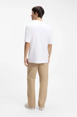 Cotton-jersey T-shirt with Happy HUGO logo
