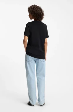 Cotton-jersey T-shirt with Happy HUGO logo
