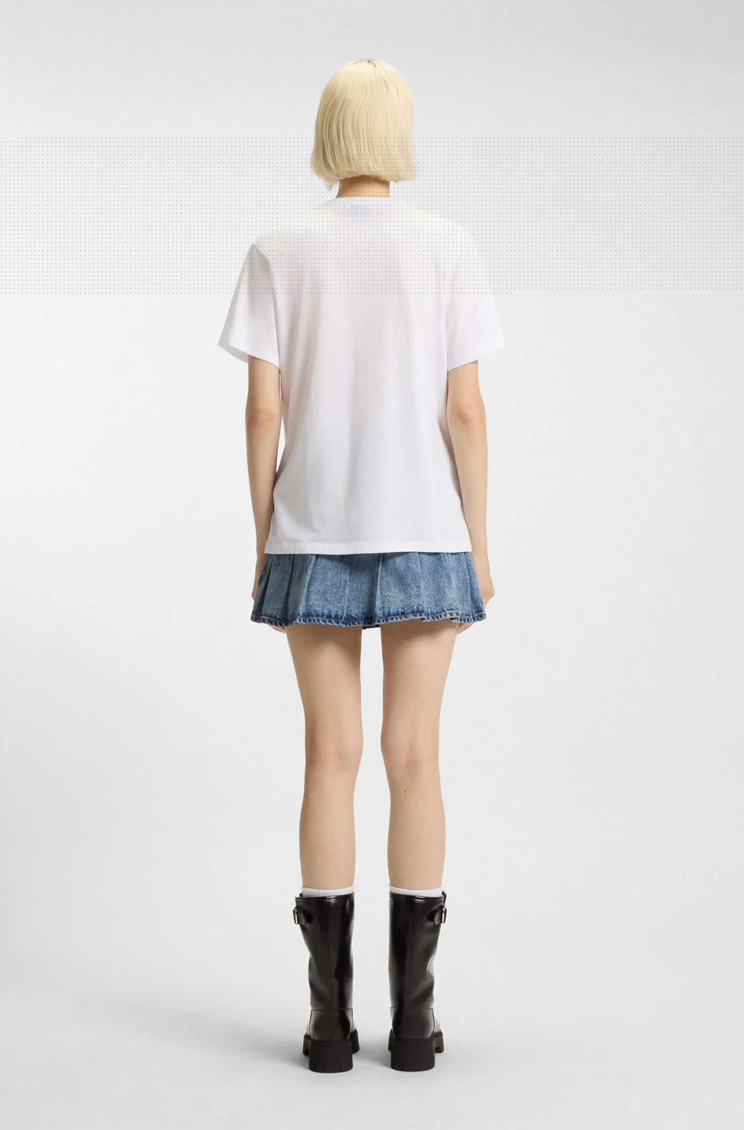 Cotton-jersey T-shirt with Happy HUGO logo