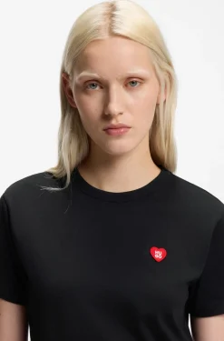 Cotton-jersey T-shirt with heart logo
