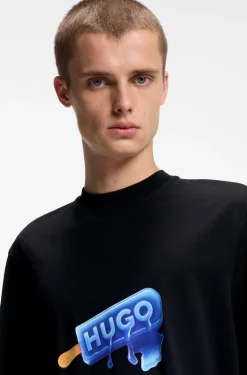 Cotton-jersey T-shirt with ice-lolly artwork