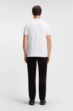 Cotton-jersey T-shirt with large logo print