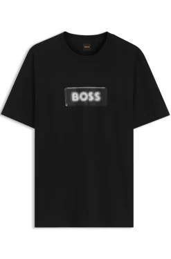Cotton-jersey T-shirt with logo artwork