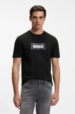 Cotton-jersey T-shirt with logo artwork