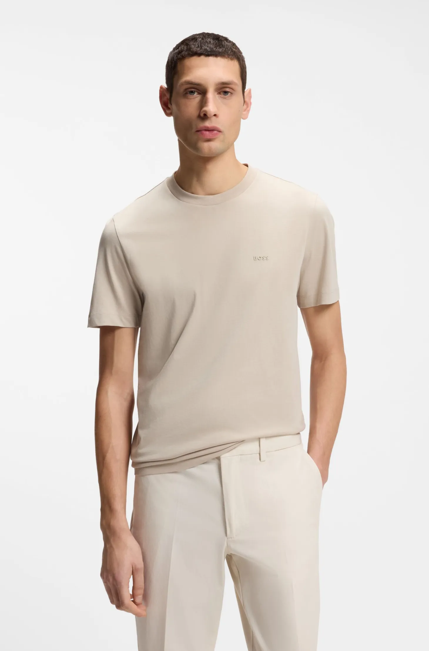 Cotton-jersey T-shirt with logo detail
