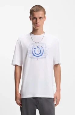 Cotton-jersey T-shirt with logo artwork