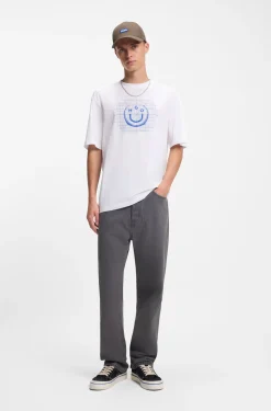 Cotton-jersey T-shirt with logo artwork