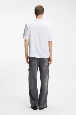 Cotton-jersey T-shirt with logo print