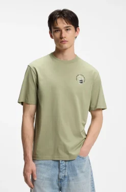 Cotton-jersey T-shirt with logo artwork