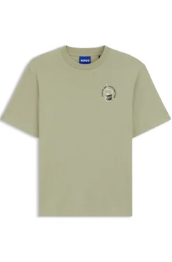 Cotton-jersey T-shirt with logo artwork