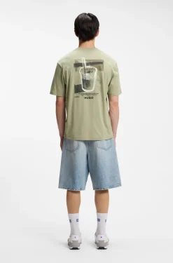 Cotton-jersey T-shirt with logo artwork
