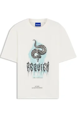 Cotton-jersey T-shirt with logo artwork