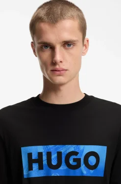 Cotton-jersey T-shirt with logo artwork