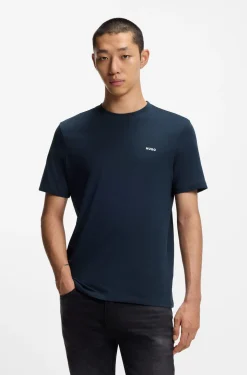 Cotton-jersey T-shirt with logo print
