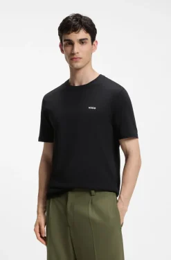 Cotton-jersey T-shirt with logo print
