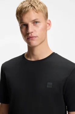 Cotton-jersey T-shirt with logo patch