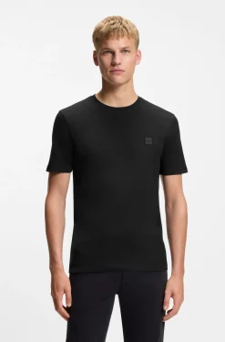 Cotton-jersey T-shirt with logo patch