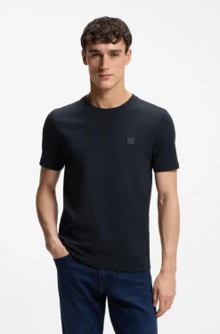 Cotton-jersey T-shirt with logo patch