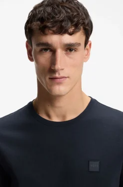 Cotton-jersey T-shirt with logo patch