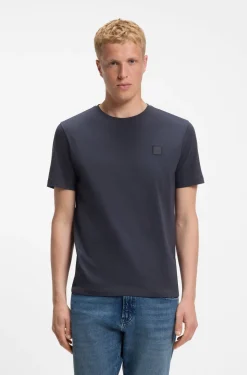 Cotton-jersey T-shirt with logo patch