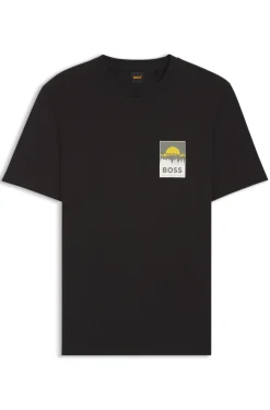 Cotton-jersey T-shirt with logo artwork