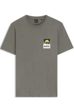 Cotton-jersey T-shirt with logo artwork
