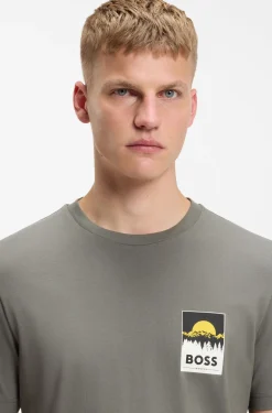 Cotton-jersey T-shirt with logo artwork