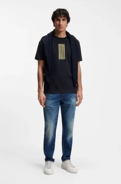 Cotton-jersey T-shirt with logo artwork