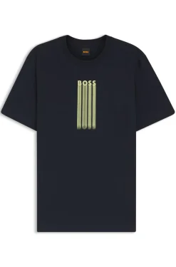 Cotton-jersey T-shirt with logo artwork