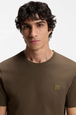 Cotton-jersey T-shirt with logo patch