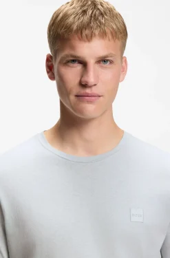 Cotton-jersey T-shirt with logo patch