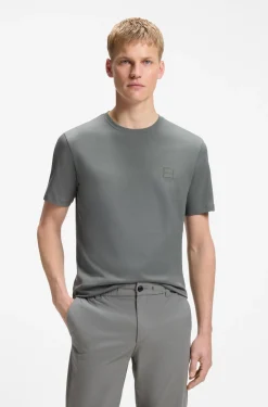 Cotton-jersey T-shirt with logo patch