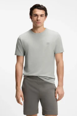 Cotton-jersey T-shirt with logo patch