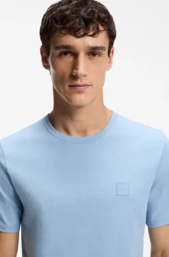 Cotton-jersey T-shirt with logo patch