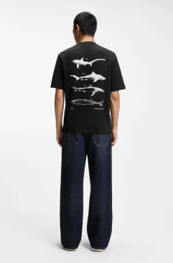 Cotton-jersey T-shirt with marine artwork