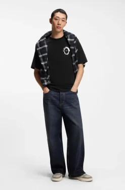 Cotton-jersey T-shirt with marine artwork